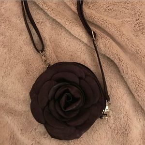 Dark purple crossbody flower purse
